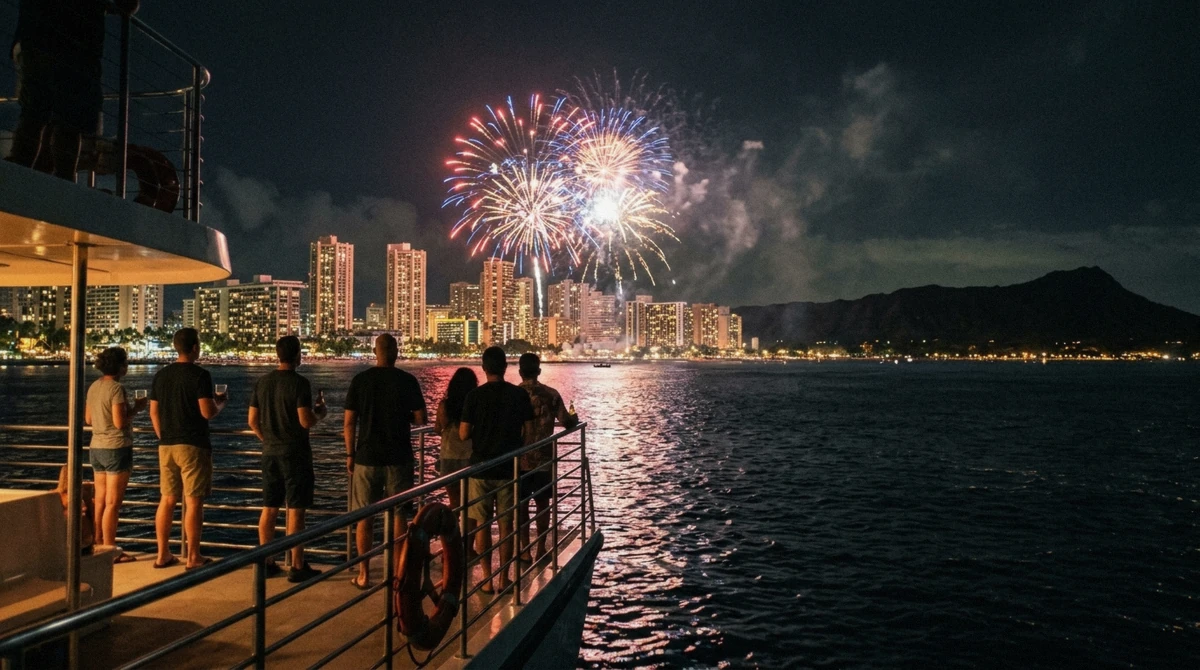 Waikiki Friday Fireworks Cruise — Snacks & Drinks, $65